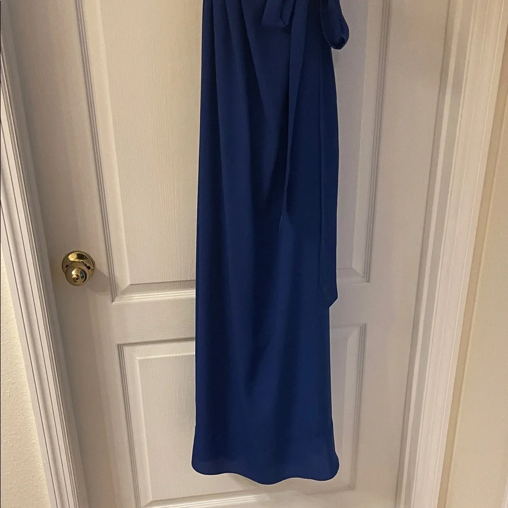 NWT Banana Republic Elegant Blue Ruffle One-Shoulder Dress - Picture 5 of 13